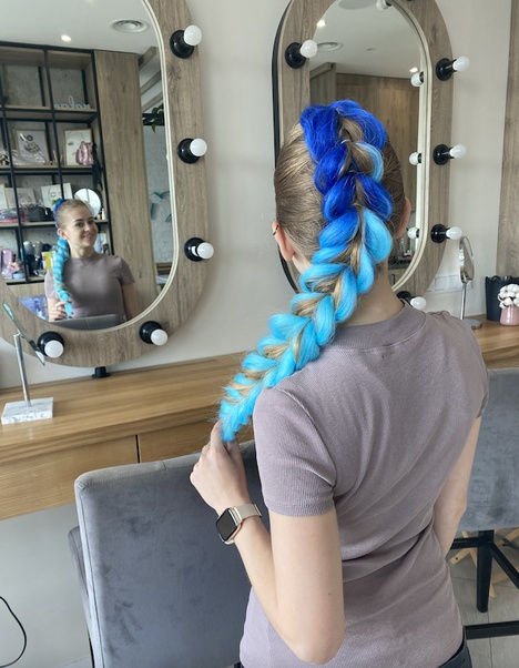 урок "Коса на резинках або 2д коса"